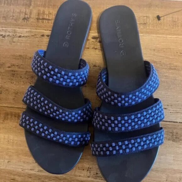Rothy's Blue Flat Woven Sandals - Picture 5 of 5